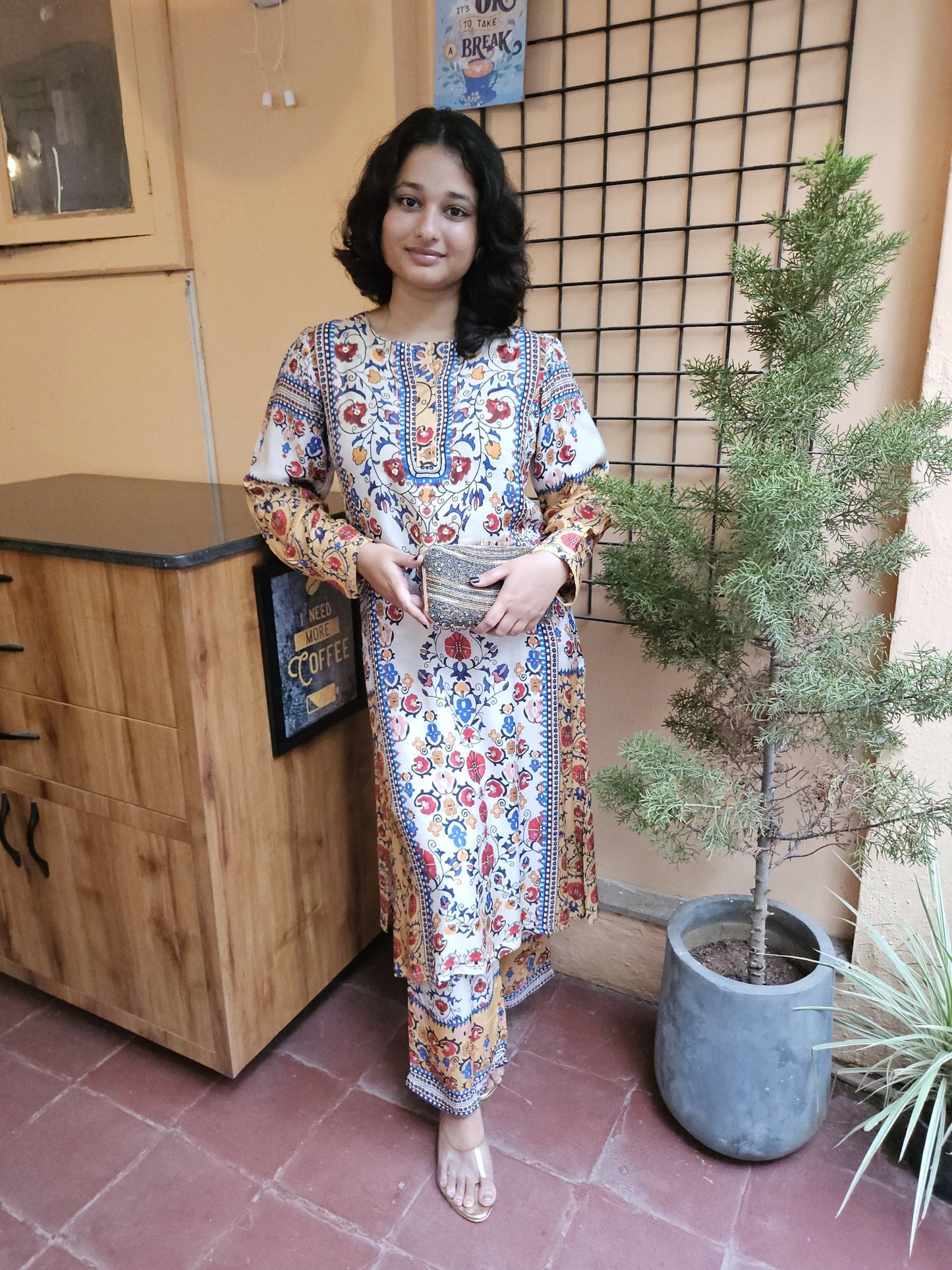 Multicolor Stylish Muslin Pant Set