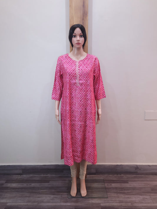 Red Muslin Kurti