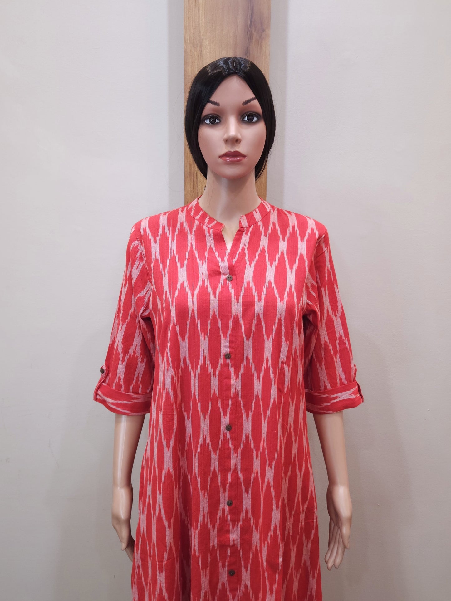 Red Aline Cotton Kurti