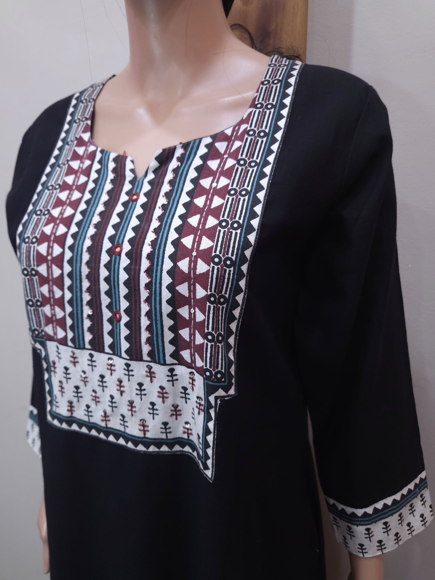 Black Cotton Kurti