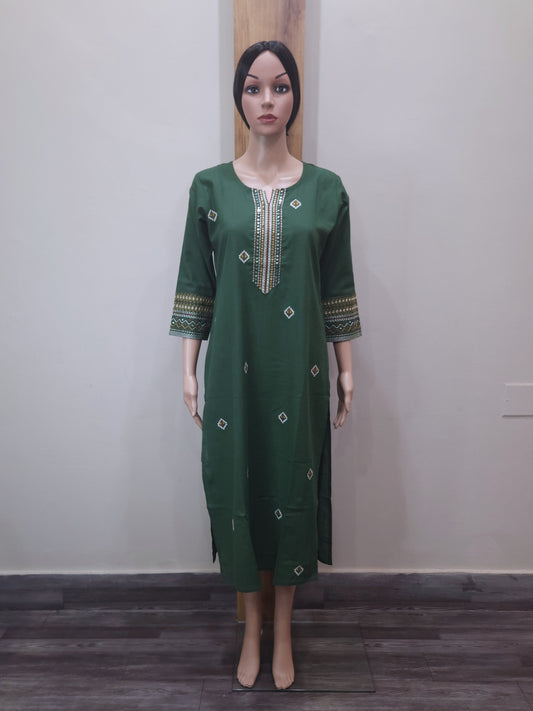 Green Cotton Kurti