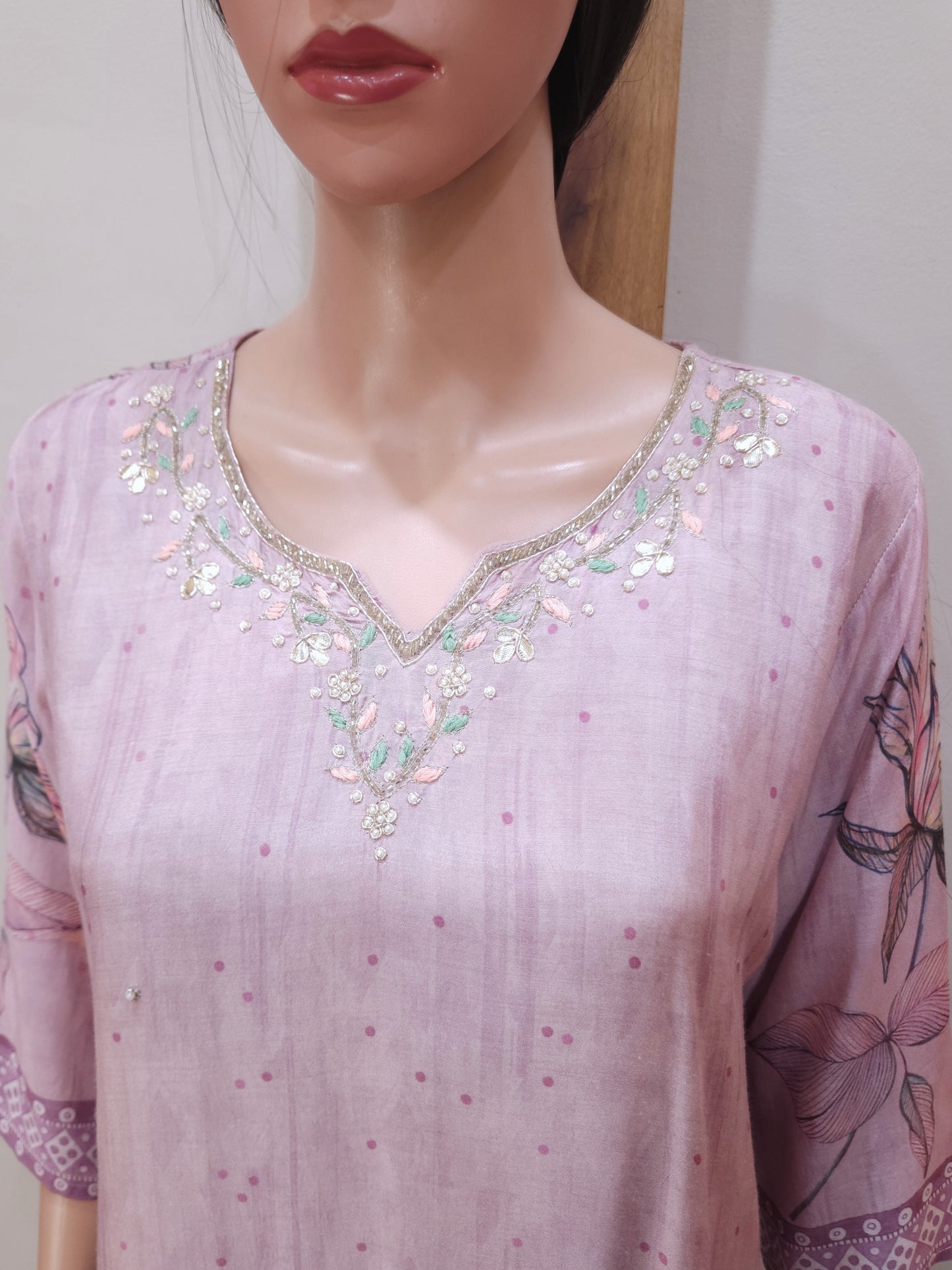 Peach Muslin Partywear Stylish Dupatta Set