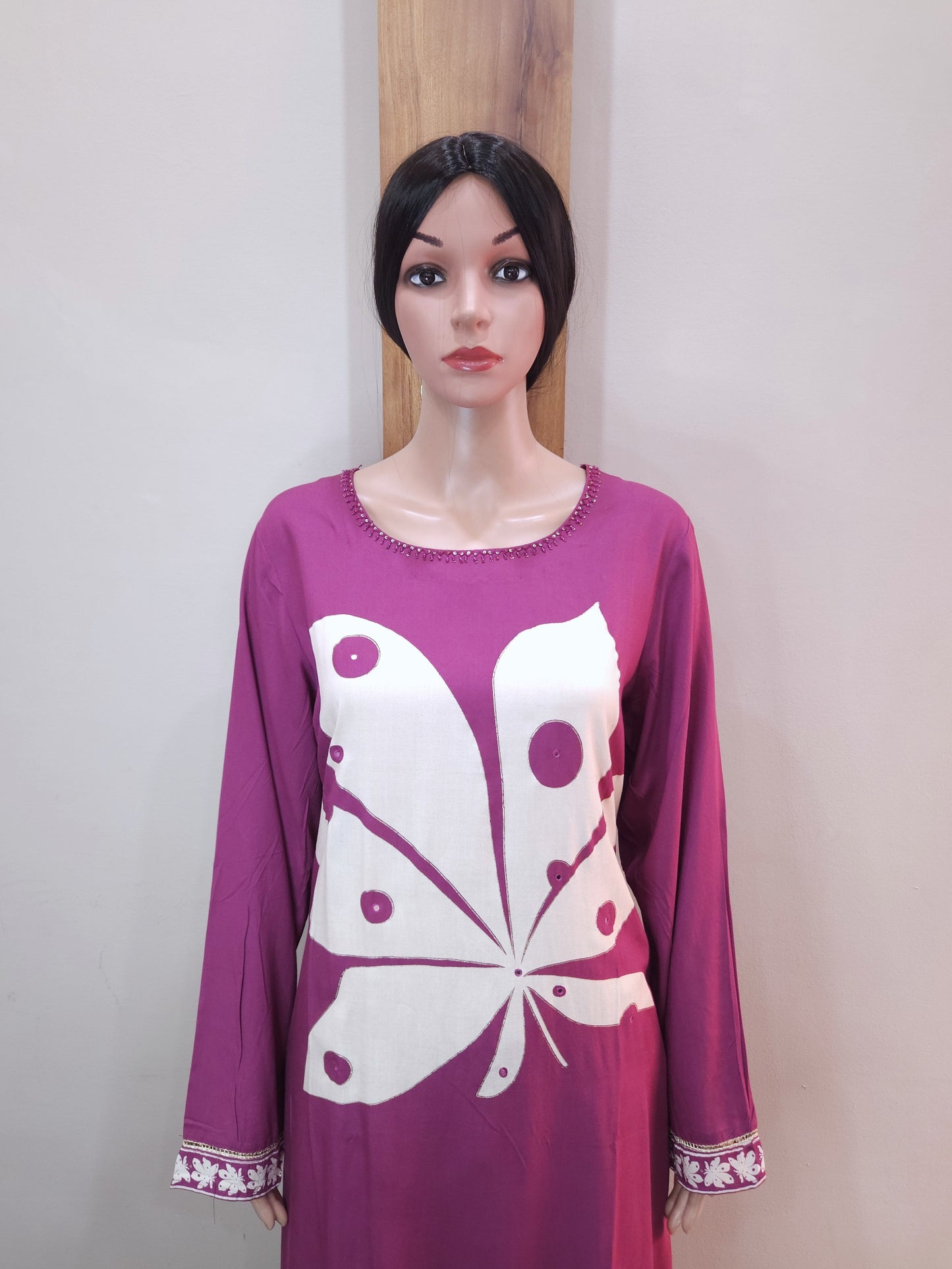 Purple Cream Stylish Pant Set