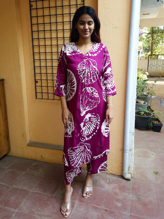 Wine Silk Co Ord Set