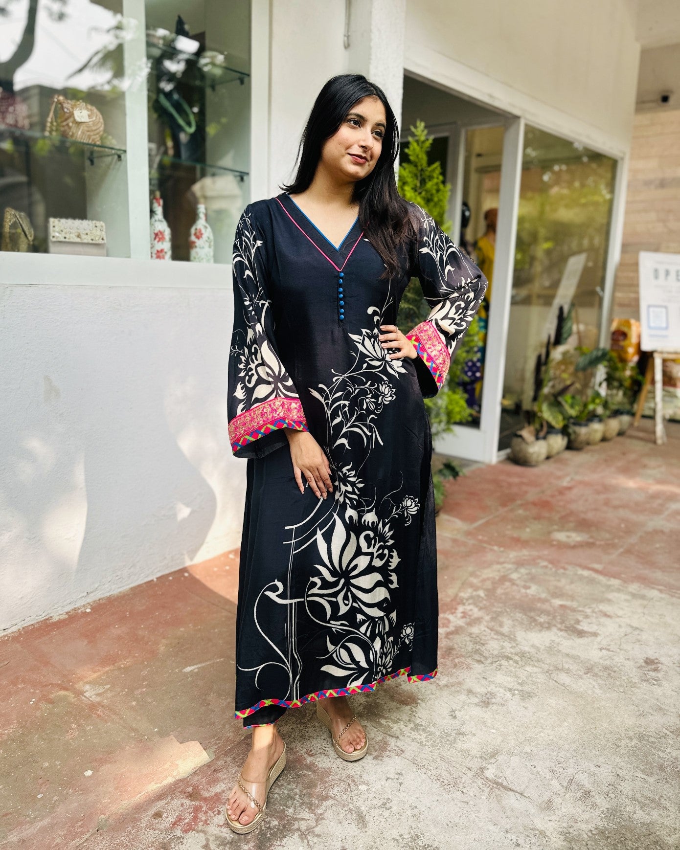 Black Muslin Premium Kurta with Pant