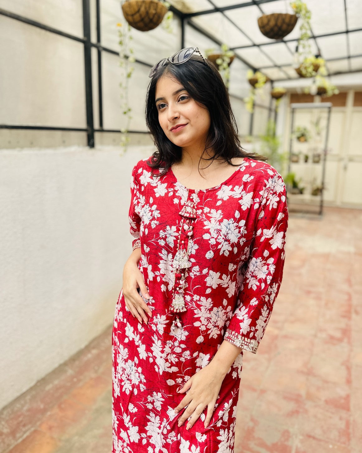 Red Pure Muslin Kurta