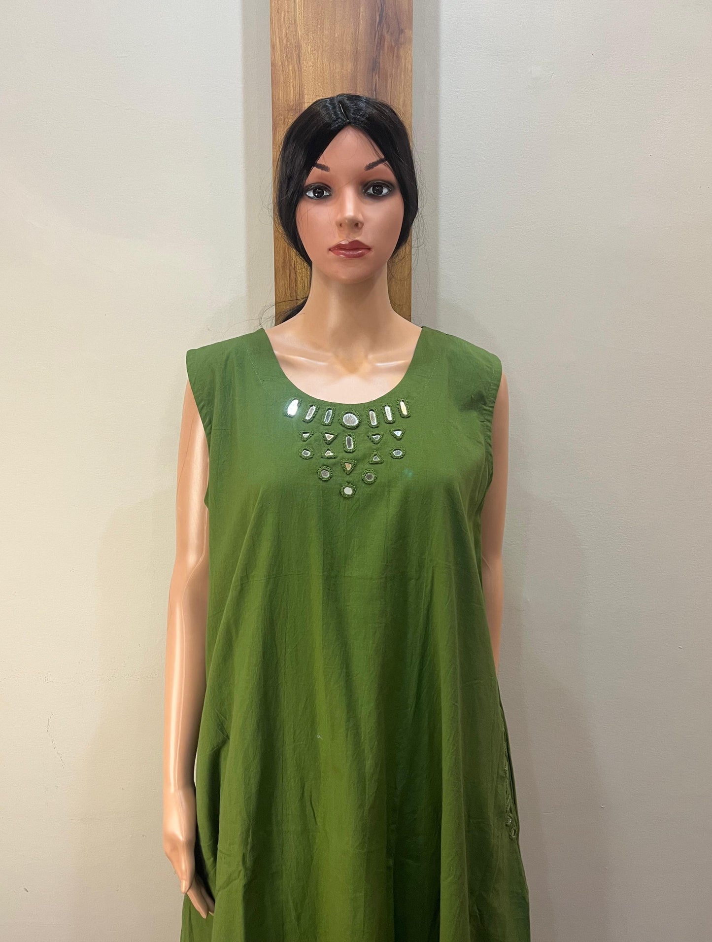 green sleeveless cotton ps