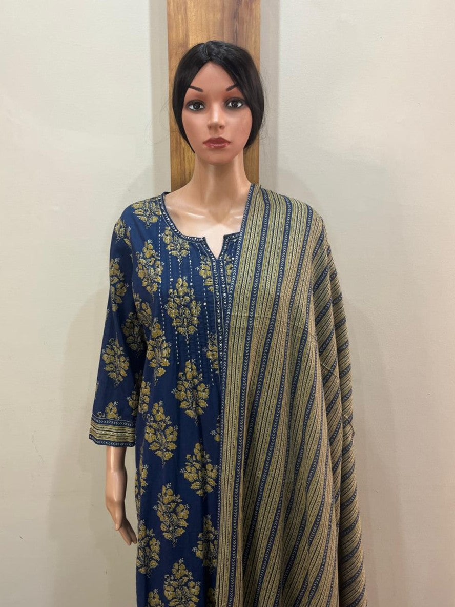 blue floral cotton ds