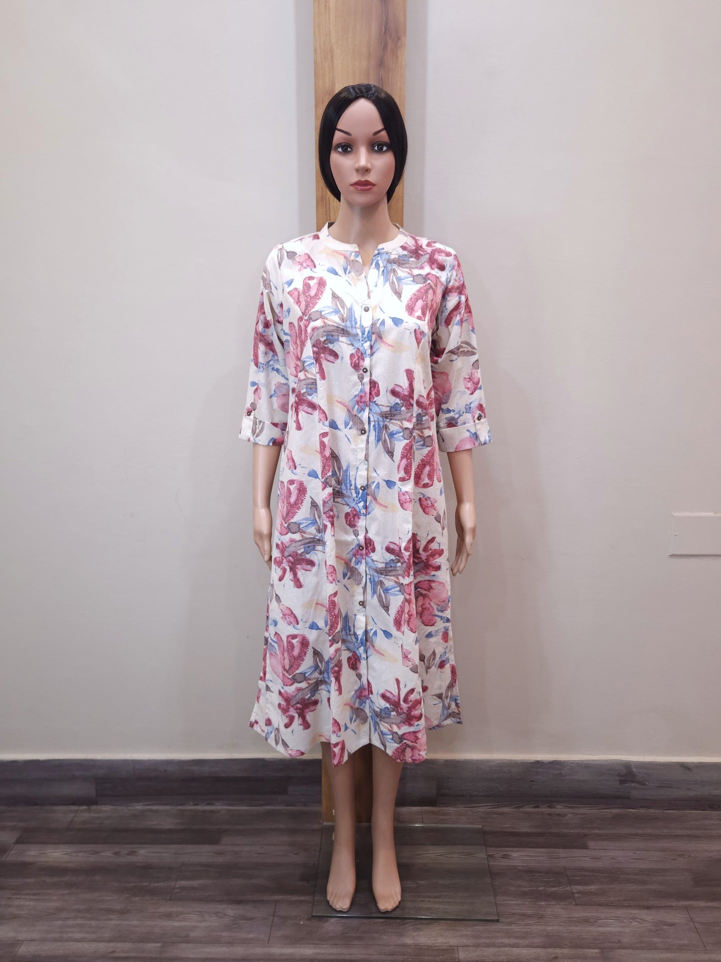 Offwhite Pink Aline Kurti