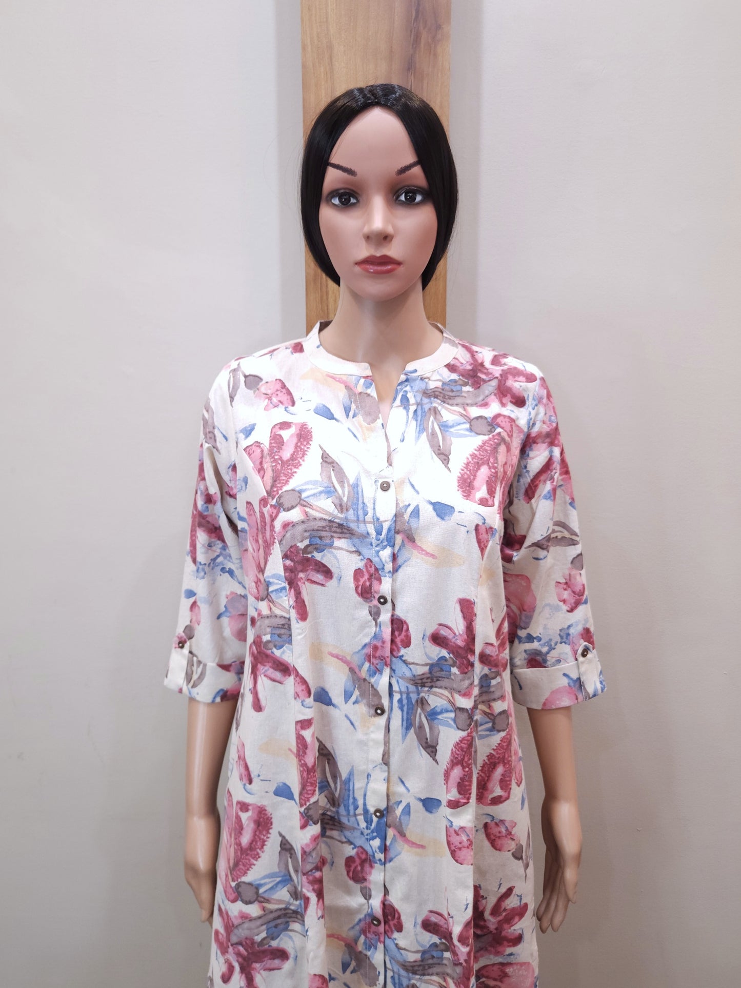 Offwhite Pink Aline Kurti