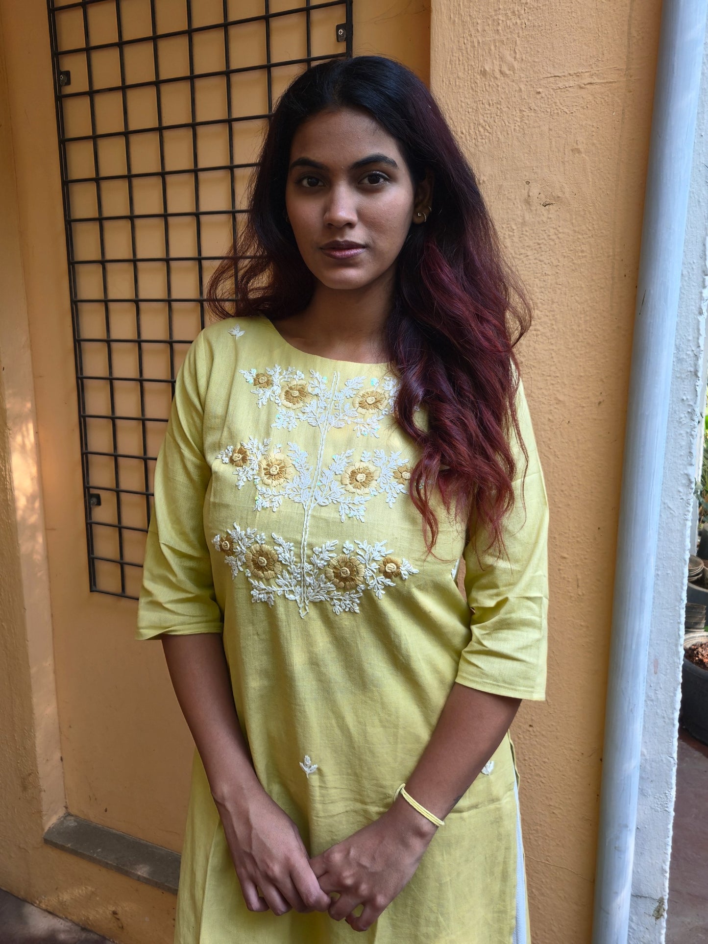 Yellow Cotton Kurti