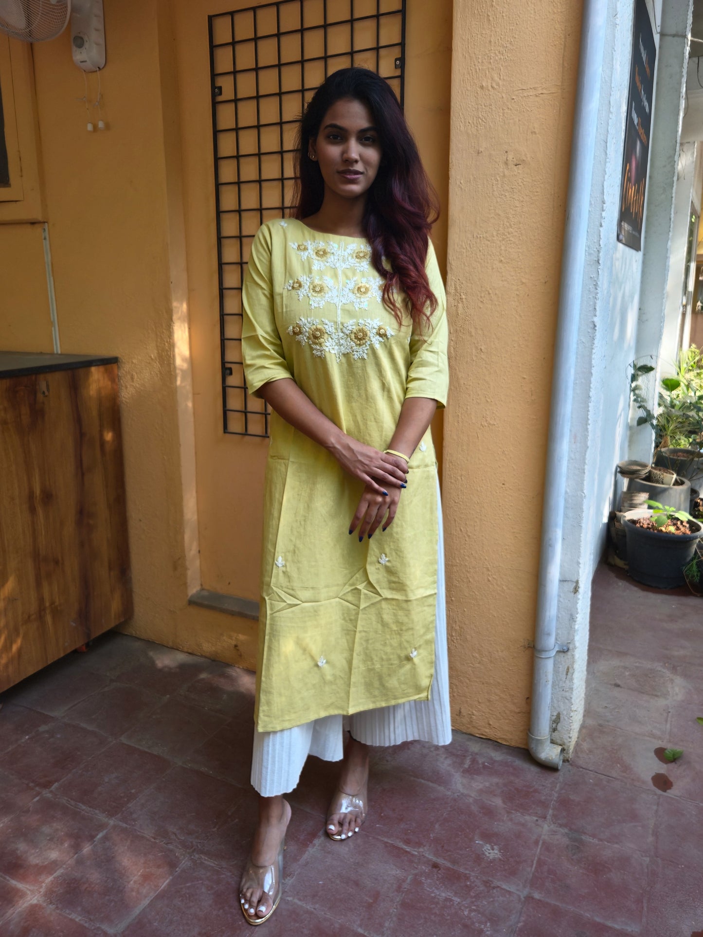 Yellow Cotton Kurti