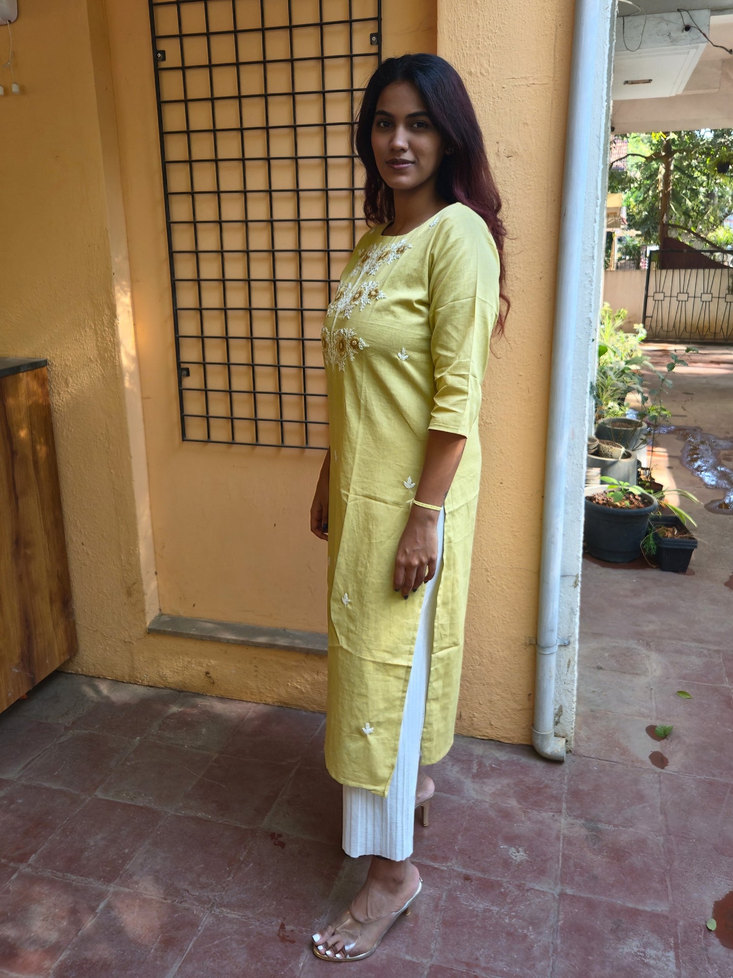 Yellow Cotton Kurti
