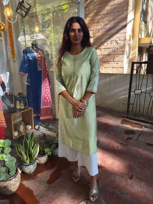 Green Silk Kurti