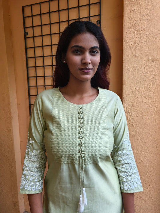 Green Silk Kurti
