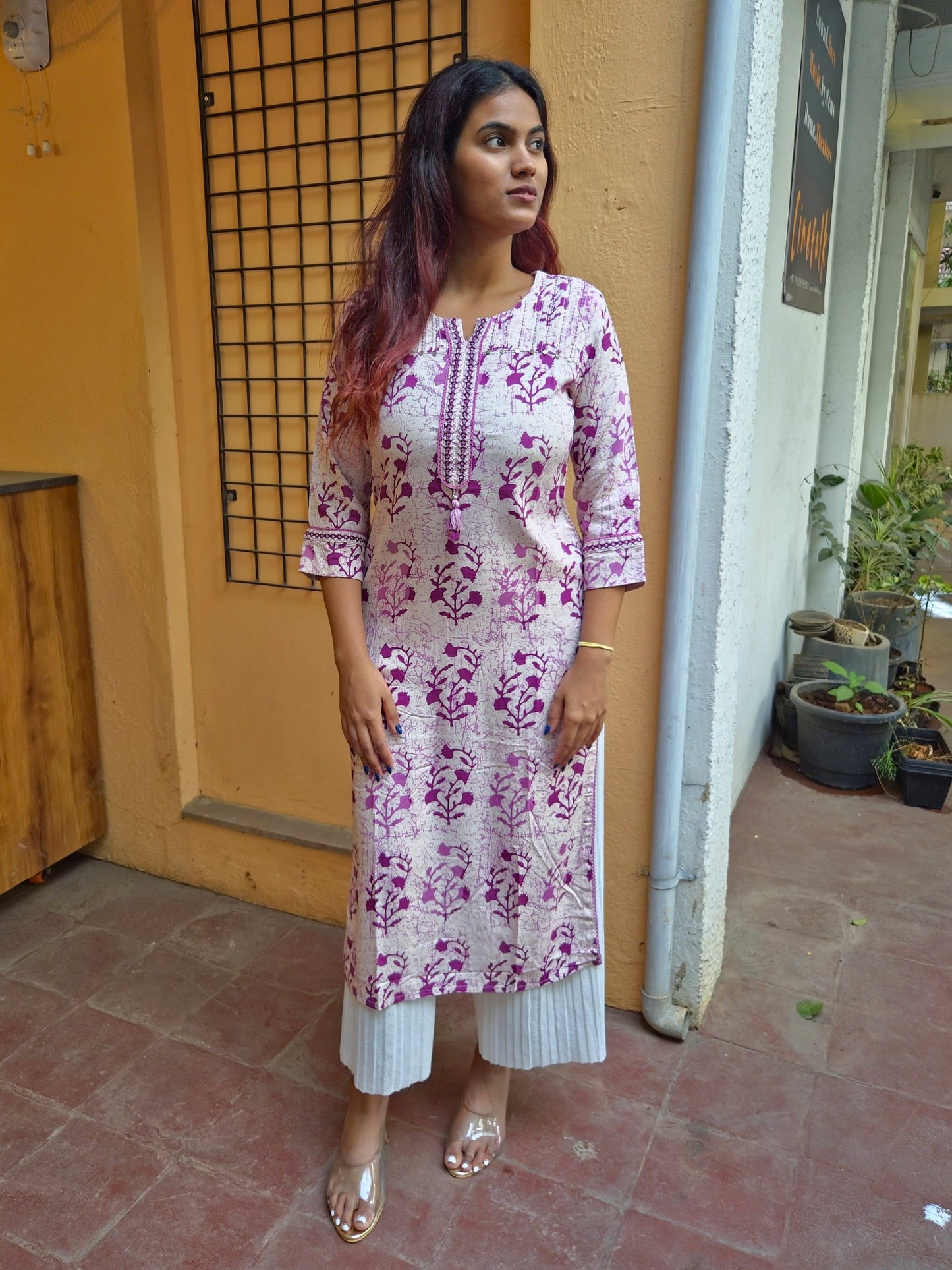 Peach Cotton Kurti