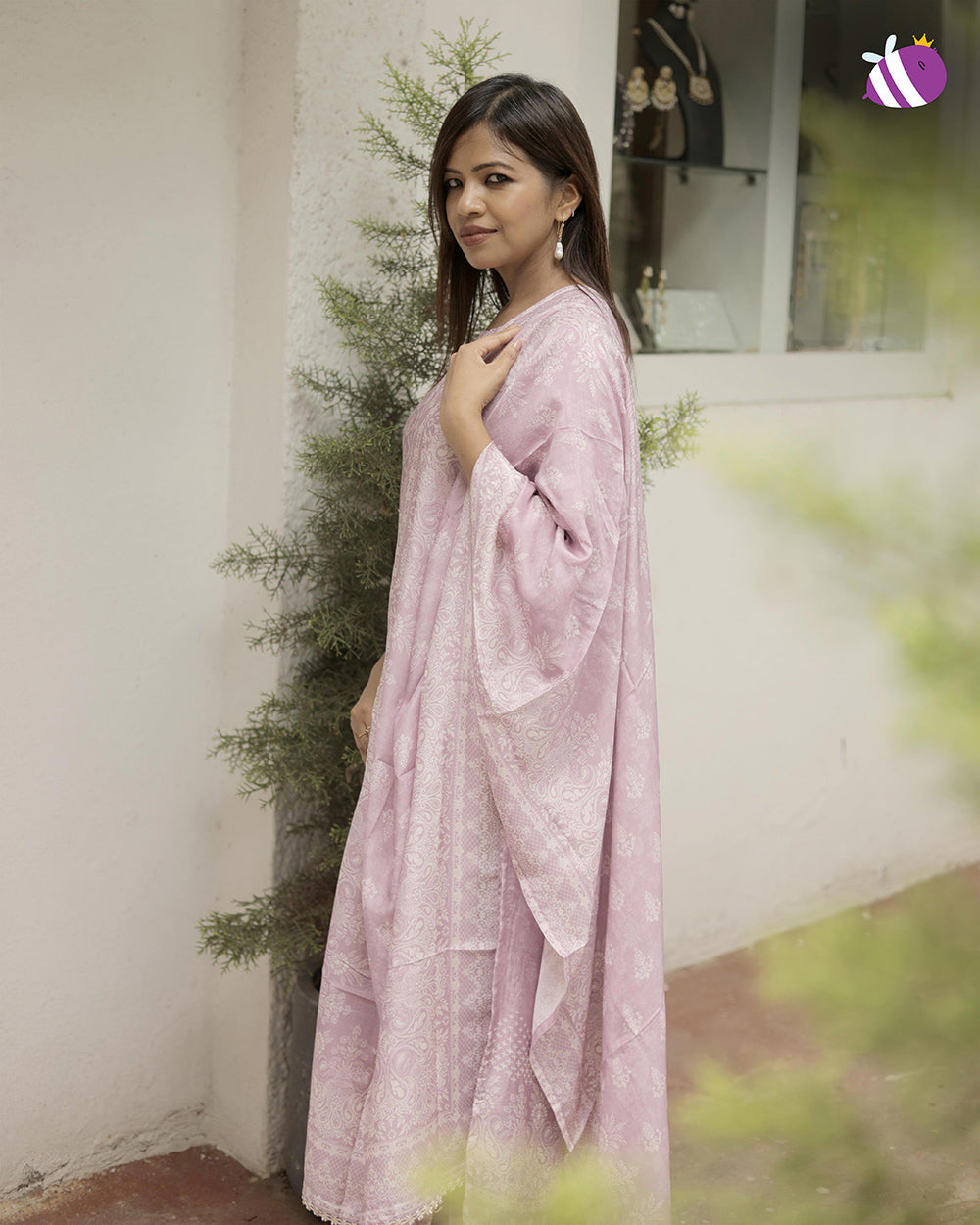 Purple Silk Embroidered Kurta with Pant and Dupatta