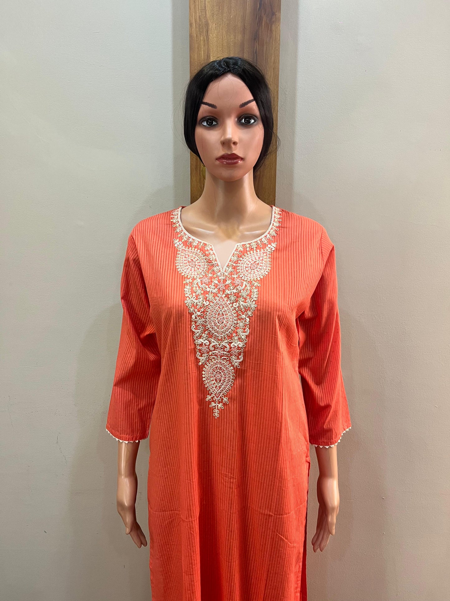 orange cotton kurti