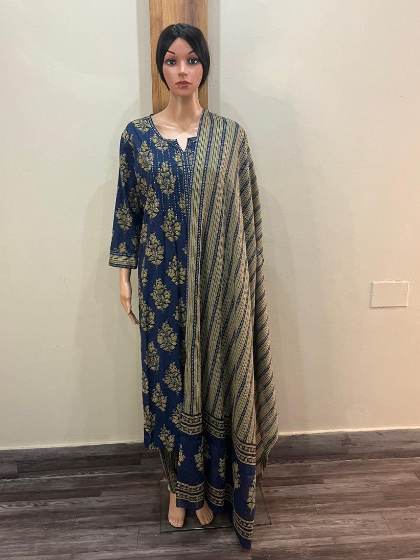 blue floral cotton ds