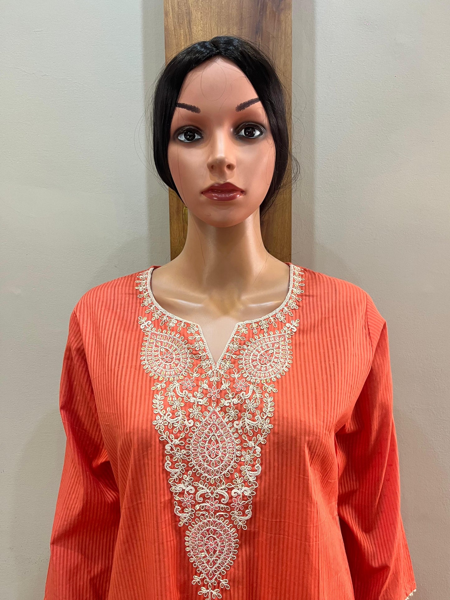 orange cotton kurti