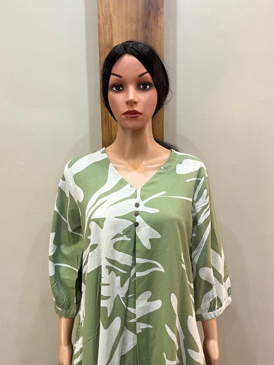 Green cotton kurti
