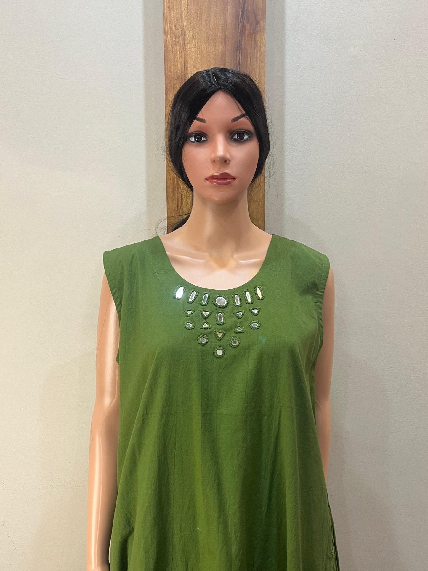 green sleeveless cotton ps