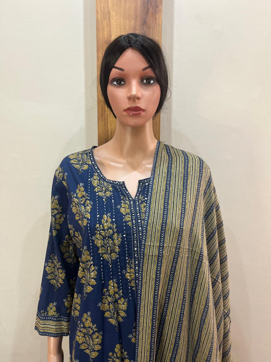 blue floral cotton ds