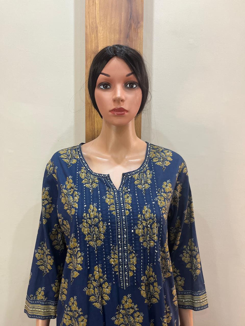 blue floral cotton ds