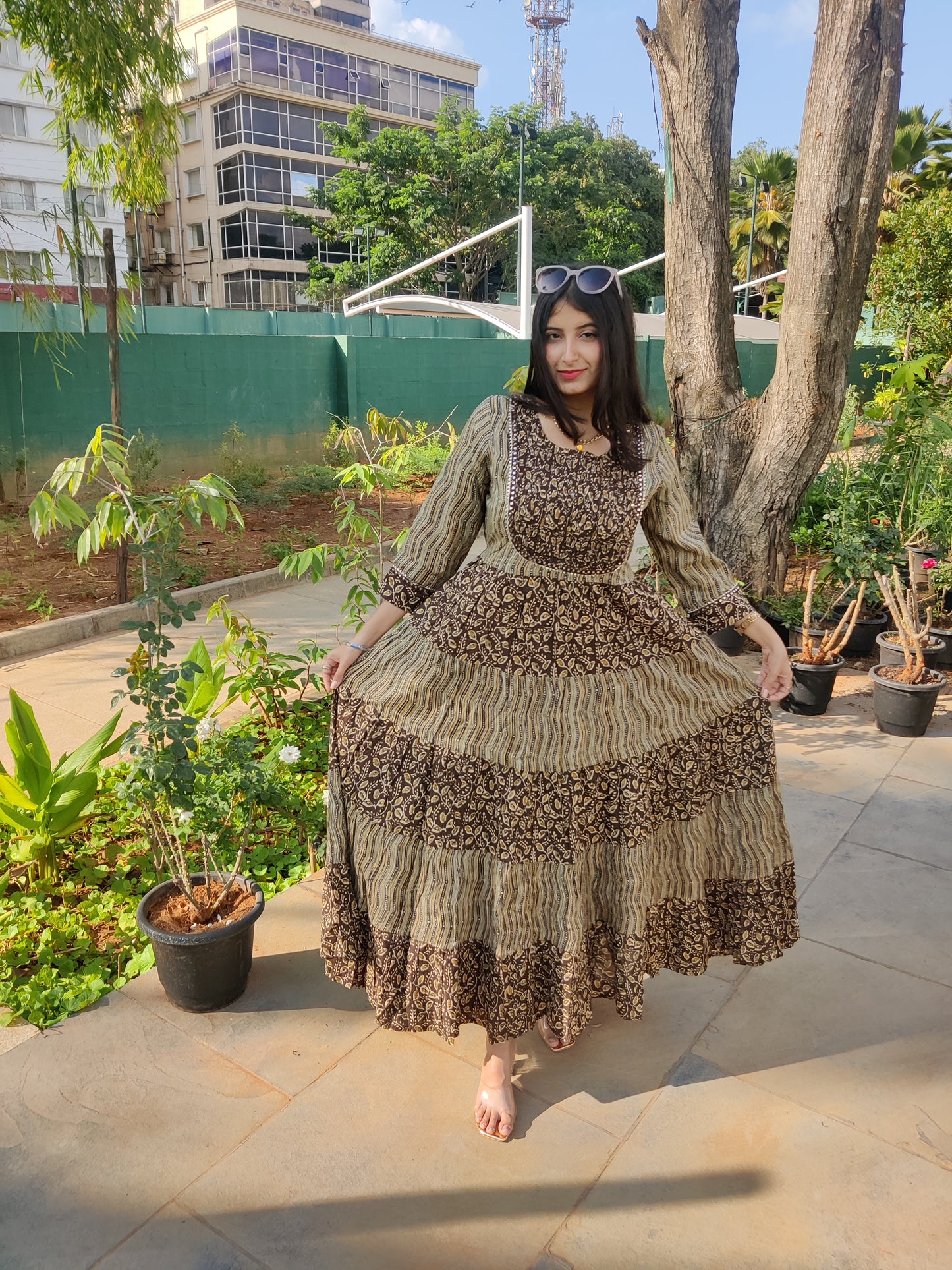 Brown Anarkali Dress