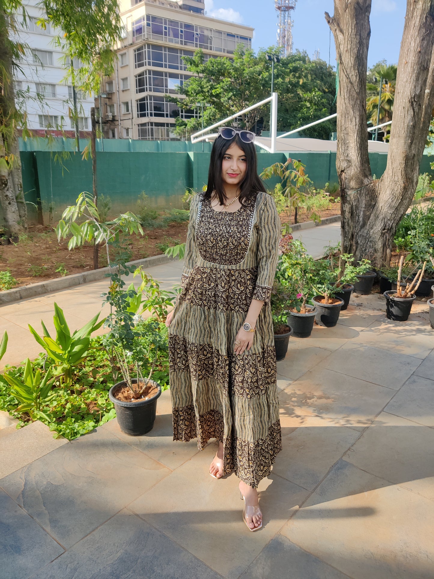 Brown Anarkali Dress
